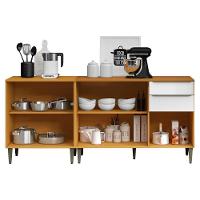 Balcao Com Tampo 120 Cm E Balcao Com Tampo 70 Cm Cinamomo Branco Armoveis Cinamomo Branco - 6