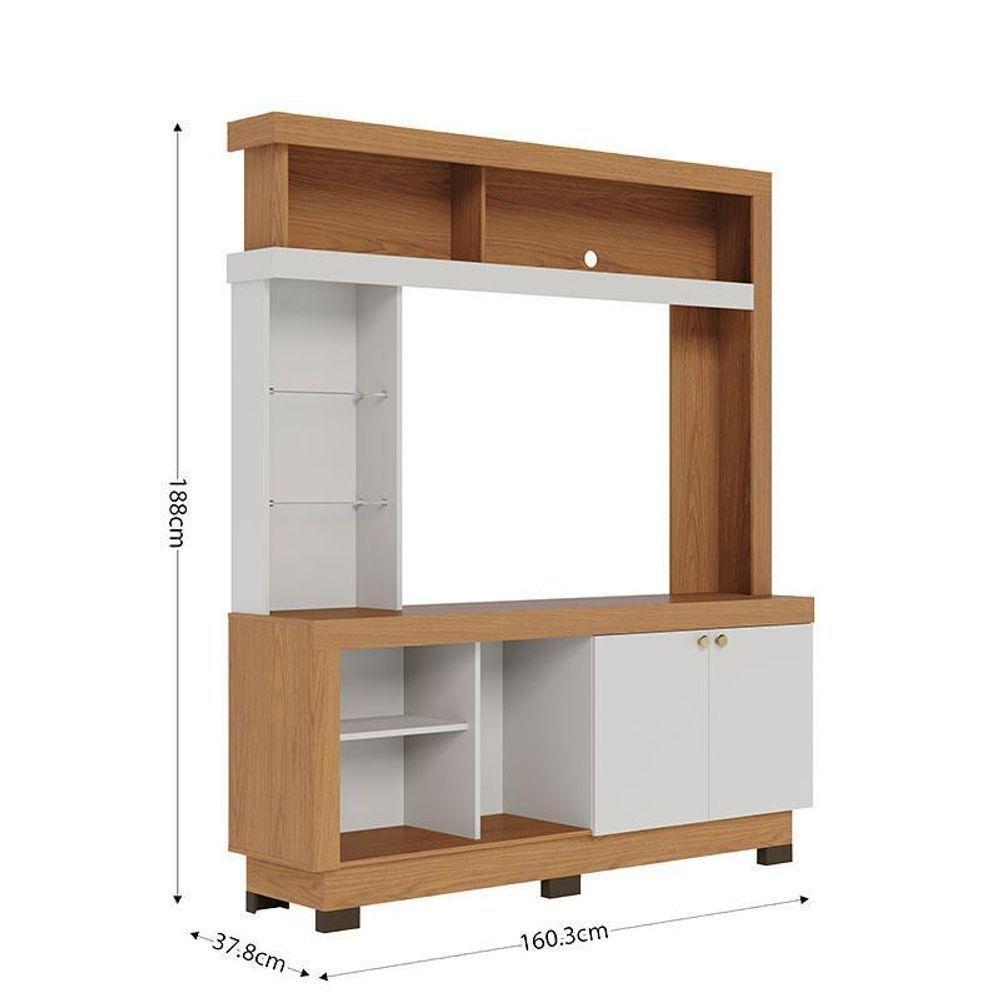 Estante Home Theater Valença Freijó Off White Com Aparador Riviera Freijó – Colibri - 4