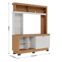 Estante Home Theater Valença Freijó Off White Com Aparador Riviera Freijó – Colibri - 8