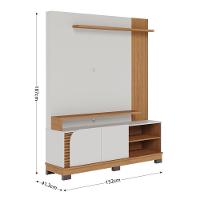 Estante Home Theater Jurerê 1.5 Off White Matte Freijó Com Mesa De Centro Jeri Freijó Off White - Colibri - 7