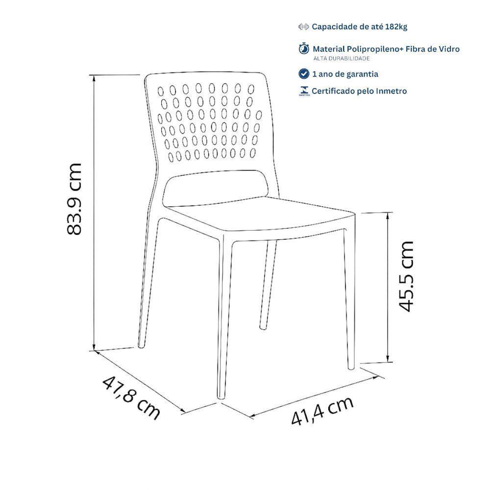 Cadeira Marte Cinza Claro Empilhável Em Polipropileno Acrilys - 5