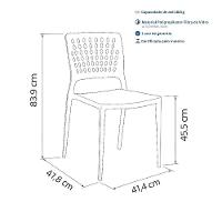 Cadeira Marte Cinza Claro Empilhável Em Polipropileno Acrilys - 5