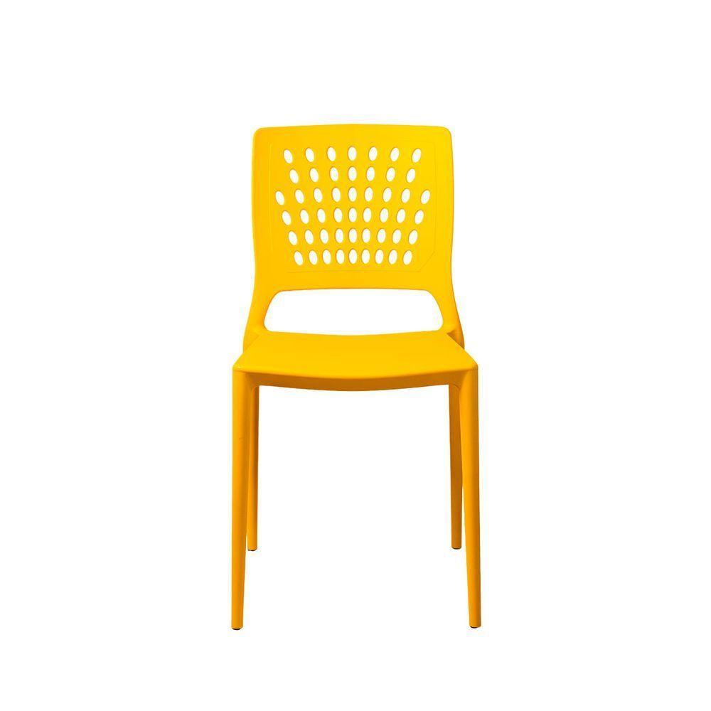 Cadeira Marte Amarela Empilhável Em Polipropileno Acrilys - 3