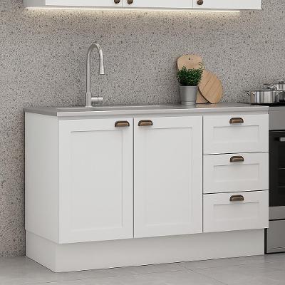Balcão Cozinha Genialflex Estilo Provençal Sem Tampo Branco