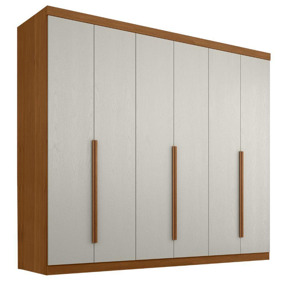 Guarda Roupas Casal 6 Portas 4 Gavetas Alvorada Madeirado/off White - 1