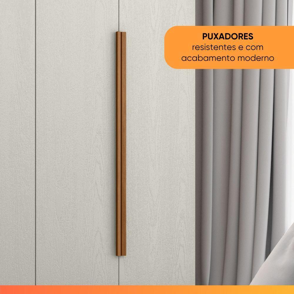 Guarda Roupas Casal 6 Portas 4 Gavetas Alvorada Madeirado/off White - 3