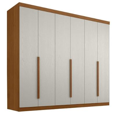 Guarda Roupas Casal 6 Portas 4 Gavetas Alvorada Madeirado/off White