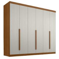 Guarda Roupas Casal 6 Portas 4 Gavetas Alvorada Madeirado/off White - 1