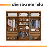 Guarda Roupas Casal 6 Portas 4 Gavetas Alvorada Madeirado/off White - 2