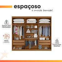Guarda Roupas Casal 6 Portas 4 Gavetas Alvorada Madeirado/off White - 7