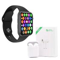 Kit 1 Relógio Smartwatch Iwo 8 Lite Plus Preto Troca Pulseira + Fone I11 Tws Branco - Smart Bracelet - 1