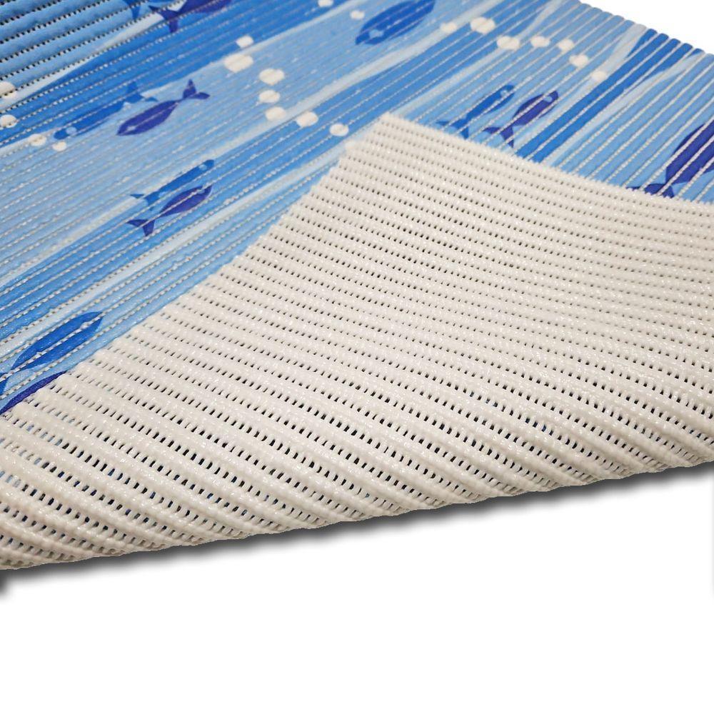 Tapete Passadeira Capacho Emborrachada Antiderrap. 0,65x1,00 Peixe Azul - 6