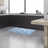 Tapete Passadeira Capacho Emborrachada Antiderrap. 0,65x1,00 Peixe Azul