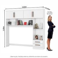 Guarda-roupa Modulado 4 Portas 2 Gavetas Carioca Móveis Branco - 2
