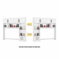 Guarda-roupa Modulado 4 Portas 2 Gavetas Carioca Móveis Branco - 5