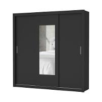 Guarda-roupa Casal Clarice 4 Gvts Com Espelho Carioca Móveis Preto - 1
