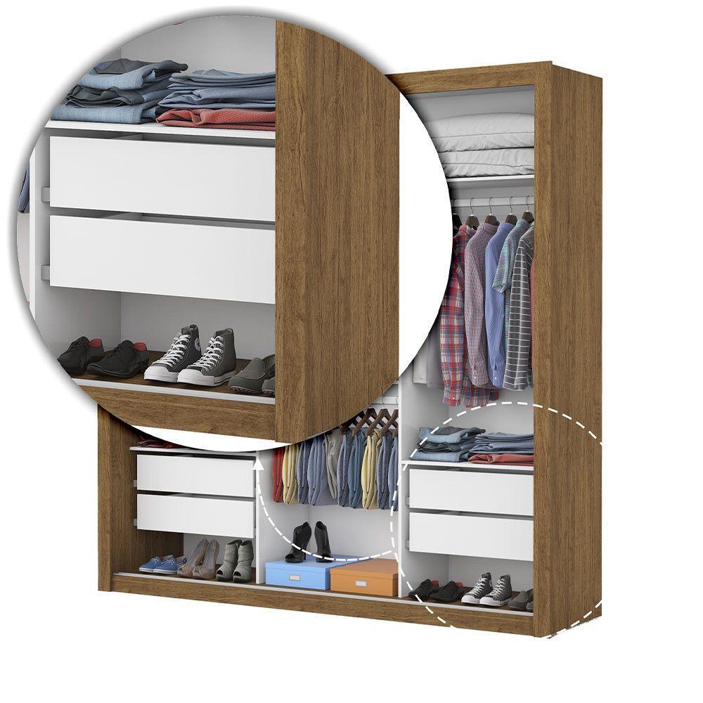 Guarda-roupa Casal Clarice Com 4 Gavetas Carioca Móveis Cinamomo - 2