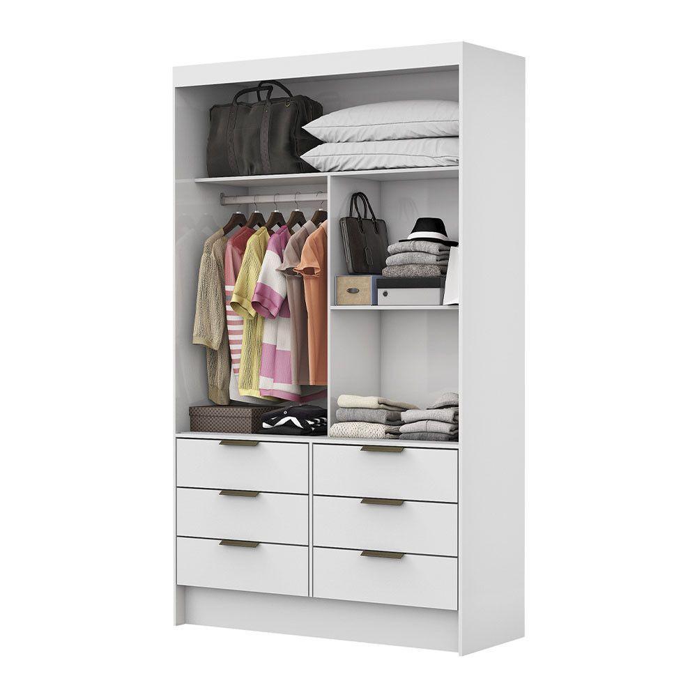 Guarda-roupa Sevilha 2 Portas 6 Gavetas Plus Carioca Móveis Branco - 5