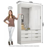 Guarda-roupa Sevilha 2 Portas 6 Gavetas Plus Carioca Móveis Branco - 3