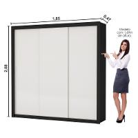 Guarda-roupa Casal Clarice Com 4 Gavetas Carioca Móveis Preto/offwhite - 3