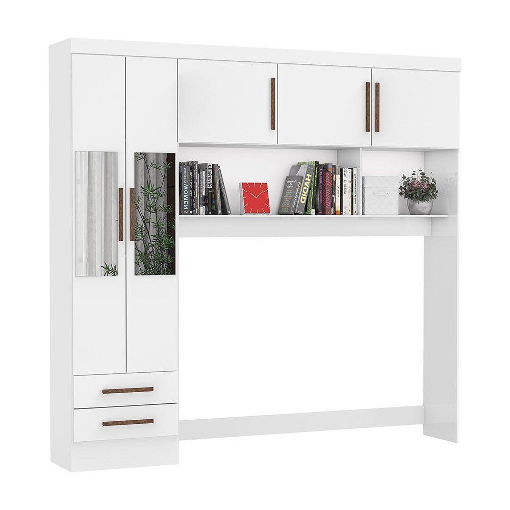 Guarda-roupa Modulado 5pts 2gvts Com Espelho Carioca Móveis Branco - 1