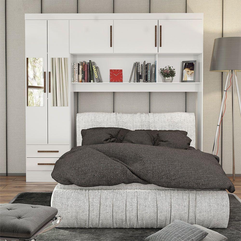 Guarda-roupa Modulado 5pts 2gvts Com Espelho Carioca Móveis Branco - 2