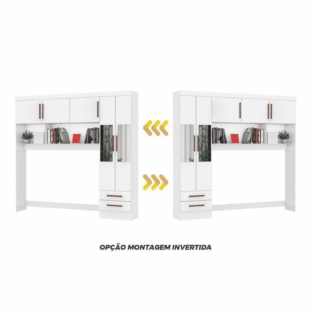 Guarda-roupa Modulado 5pts 2gvts Com Espelho Carioca Móveis Branco - 6
