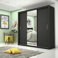 Guarda-roupa Casal Melissa 4 Gavetas Glass Carioca Móveis Preto - 7