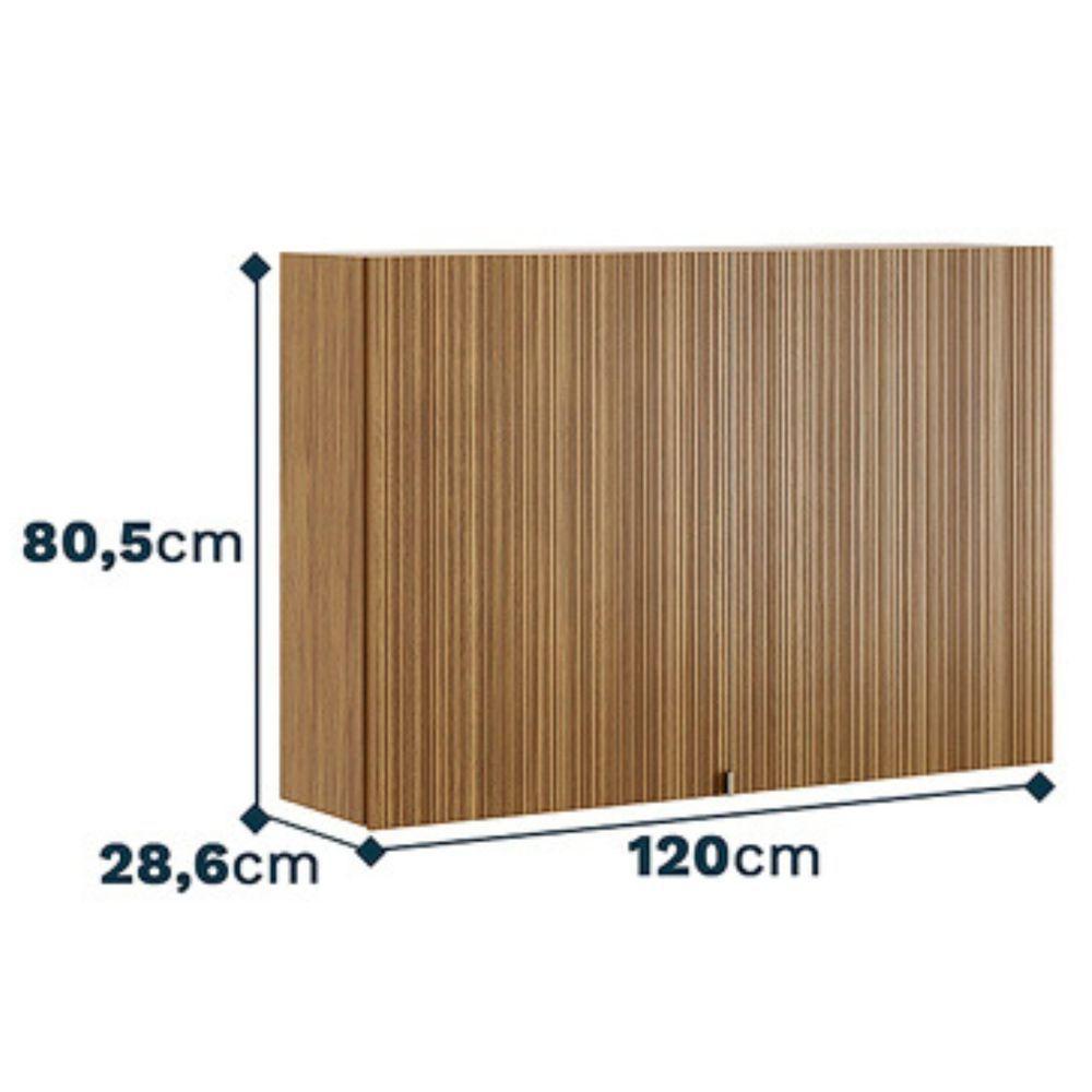 Armário Aéreo Art 2 Portas 120 Cm Kit's Paraná Cor:freijó Riscatto - 2