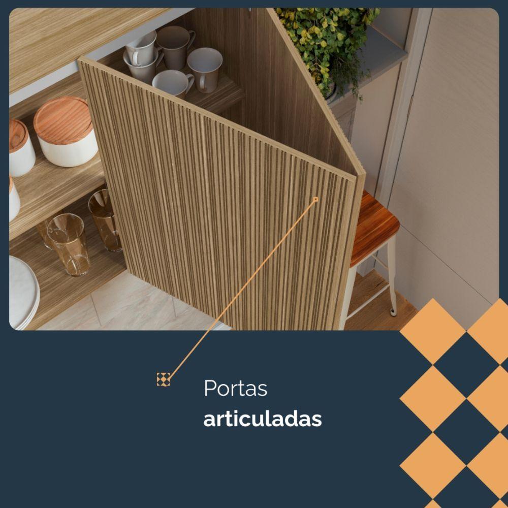 Armário Aéreo Art 2 Portas 120 Cm Kit's Paraná Cor:freijó Riscatto - 4