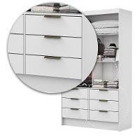 Guarda-roupa Sevilha 2 Pts 6 Gavetas Premium Carioca Móveis Branco - 6