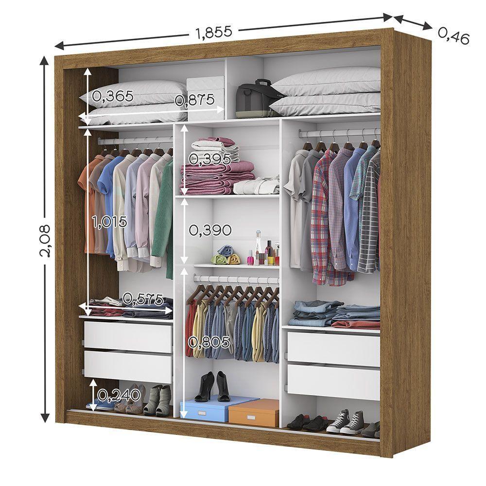 Guarda-roupa Casal Melissa 4 Gavetas Glass Carioca Móveis Cinamomo - 4