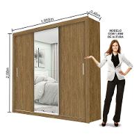 Guarda-roupa Casal Melissa 4 Gavetas Glass Carioca Móveis Cinamomo - 3