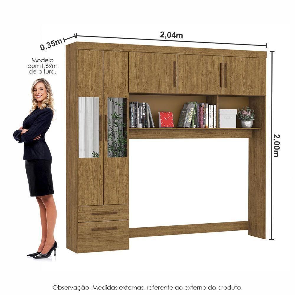 Guarda-roupa Modulado 5pts 2gvts Com Espelho Carioca Móveis Cinamomo - 3