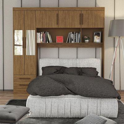 Guarda Roupa Casal Paris 5 Portas 2 Gavetas Cinamomo MDP com Espelho