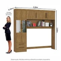 Guarda-roupa Modulado 5pts 2gvts Com Espelho Carioca Móveis Cinamomo - 3