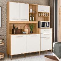 Cozinha Compacta Salsa 6 Portas 2 Gavetas Cristal Nicioli Freijó/off White - 2