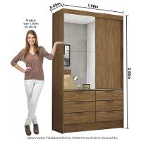 Guarda-roupa Sevilha 2 Portas 6 Gavetas Plus Carioca Móveis Cinamomo - 3