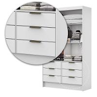 Guarda-roupa Sevilha 2 Portas 6 Gavetas Carioca Móveis Branco - 6