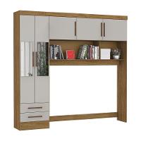 Guarda-roupa Modulado 5pts 2gvts Com Espelho Carioca Móveis Cinamomo/off White - 1