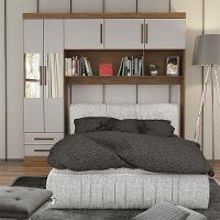 Guarda-roupa Modulado 5pts 2gvts Com Espelho Carioca Móveis Cinamomo/off White - 2