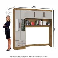 Guarda-roupa Modulado 5pts 2gvts Com Espelho Carioca Móveis Cinamomo/off White - 3