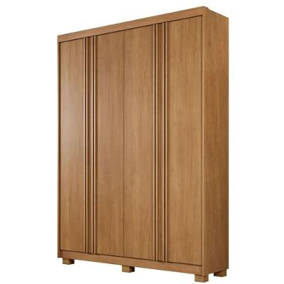 Guarda Roupa Lisboa 4 Portas Com Detalhe Ripado Benetil Móveis - Cinamomo