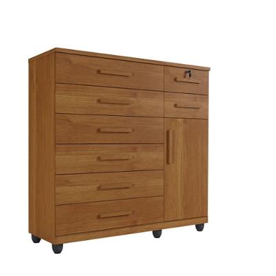 Cômoda New Vitória 8 Gavetas em MDP com Puxadores MDF Amadeirado Cinamomo