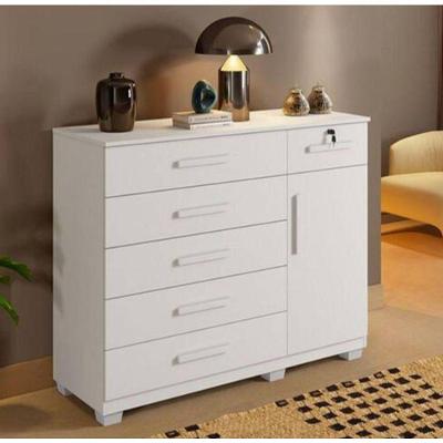 Cômoda Milão 6 Gavetas 1 Porta Benetil Móveis - Branco