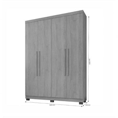 Guarda Roupa Casal New Master 4 Portas 3 Gavetas Cinamomo-off Benetil Móveis