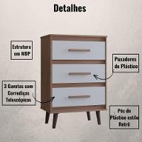 Cômoda Mila 3 Gavetas Savana Off White Moblis - 3