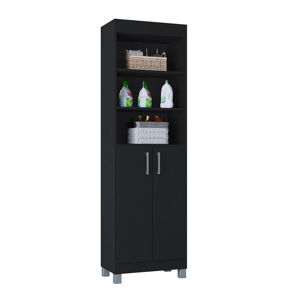 Multiuso Versati 2 Portas Design Moderno Poquema Preto - 7