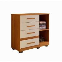 Cômoda New Florença 4 Gavetas 1 Porta Benetil Móveis - Cinamomo/off - 2