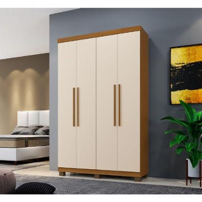 Guarda Roupa Milão 4 Portas 100% Mdf Benetil Móveis - Cinamomo/off